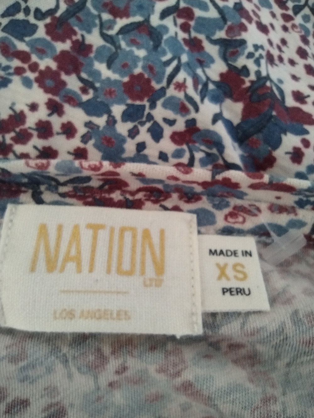 Nation LTD Floral Puff Sleeve Celine Top Size XS NWOT Cottagecore Prairie Chic - Picture 4 of 6
